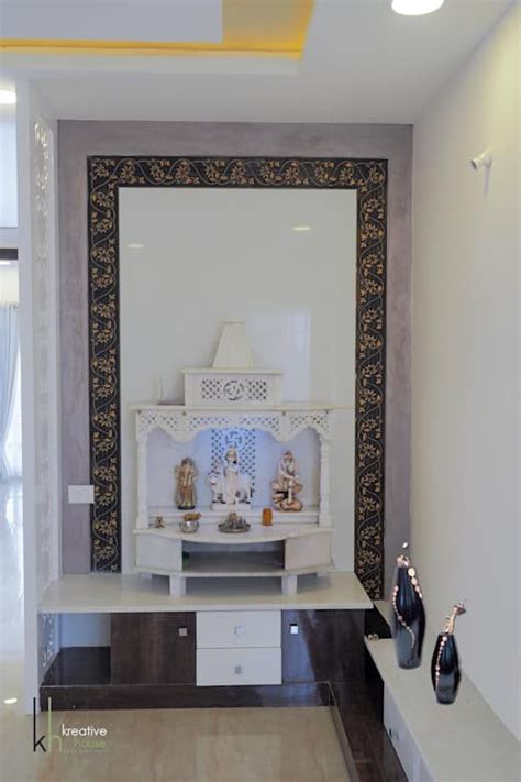 Pooja Room Prayer Area Artwork By Kreative House Room Tiles Design