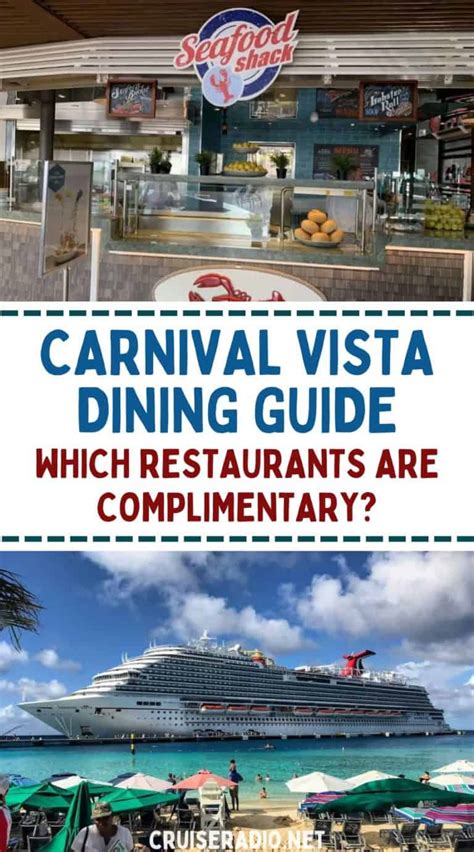 Carnival Vista Dining Guide Which Restaurants Are Complimentary