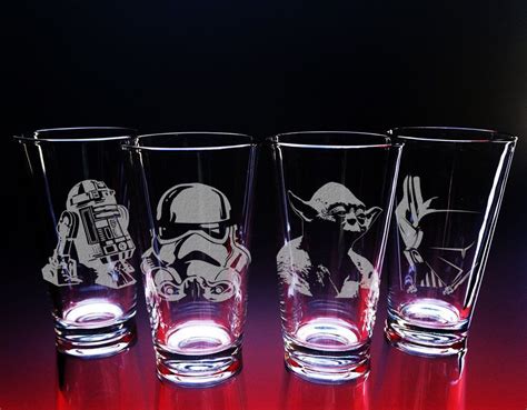 star wars drinking glasses star wars t etched glass etsy star wars glass glass etching