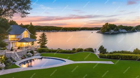 Premium AI Image | A Luxurious Waterfront Property Escape Your Ultimate