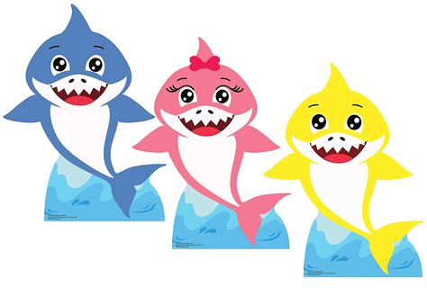 Baby Sharks Set Of 3 Cardboard Cutouts Standees Decor Subject