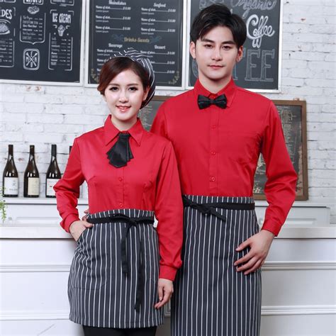 Full Sets Restaurant Waiter Uniform Hatshirtapron Coffee Shop Waitress Uniform Men Cook