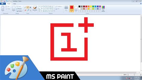 How To Draw Oneplus Logo In Ms Paint From Scratch Youtube