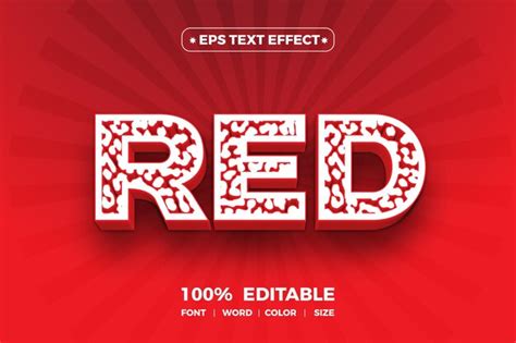 Premium Vector Red Text Effect Style