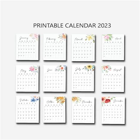 2023 Calendar Printable Wall Calendar 2023 2023 Wall Etsy España