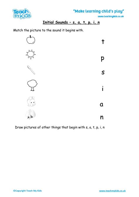 This page is designed to support teachers teaching set 1 of the jolly phonics (satpin). Phonics Initial Sounds - s, a, t, p, i, n - TMK Education