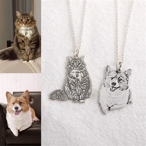 Representing your pet cozily nuzzled up in a special place in your heart, each pendant is finished with an extra personal touch: Personalized Pet Memorial Photo Necklace