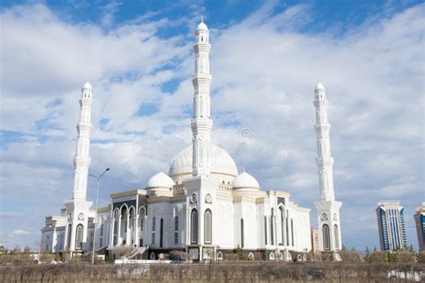 View Of Hazrat Sultan Mosque In Nur Sultan Kazakhstan Stock Photo