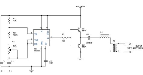 Dc To Ac Inverter With 555 Circuit Diagram Circuit Diagrams