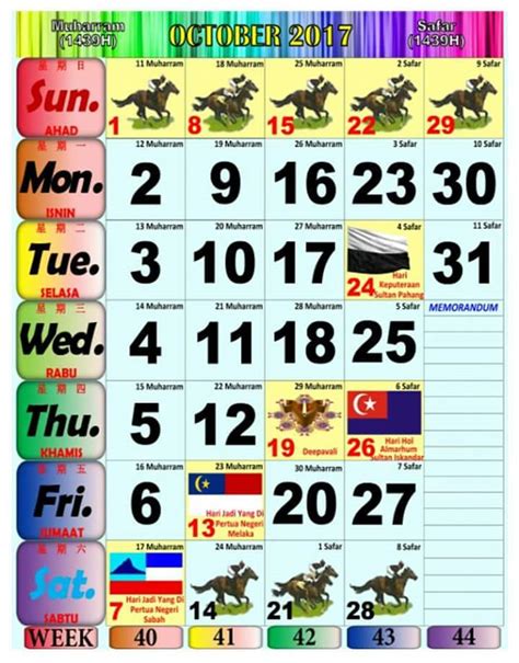 By admin+ post a comment. Takwim Kalendar Islam 2017-1438H dan Tarikh Cuti