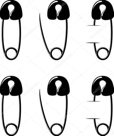 Safety Pins Silhouettes Stock Vector Image By ©hayaship 23143388