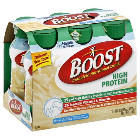 Boost High Protein Complete Nutritional Drink Very Vanilla 6 8 Fl