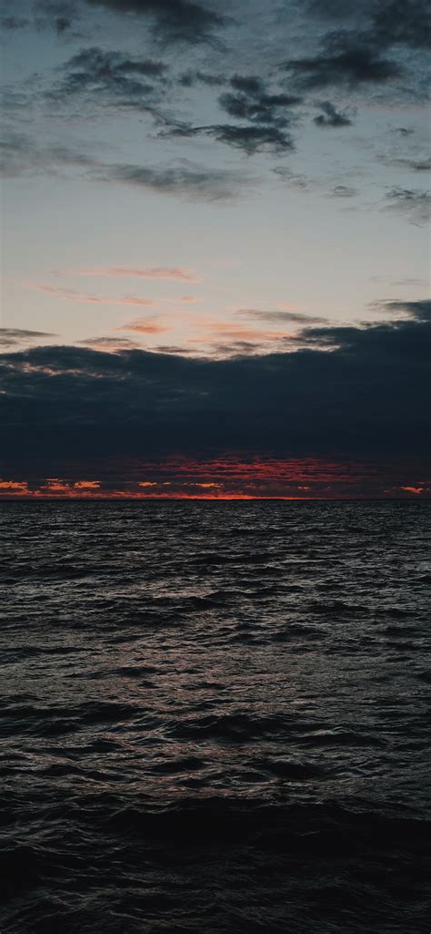 Sea Dark Clouds Sunset Iphone Xs Max X 876543gs Wallpaper