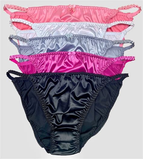 satin string bikini panties 5 pack etsy