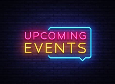 Upcoming Events Neon Signs Vector Upcoming Events Design Template Neon