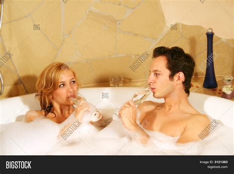 Couple Taking Bath Champagne Glass Image And Photo Bigstock