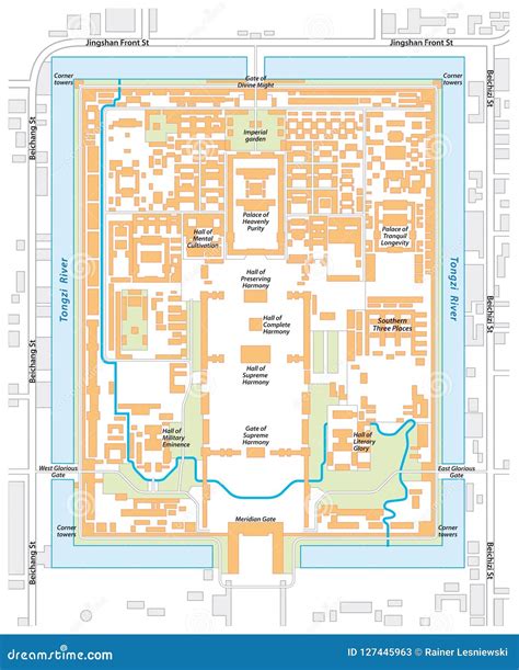 Vector Map Of The Forbidden City Palace Complex In Central Beijing