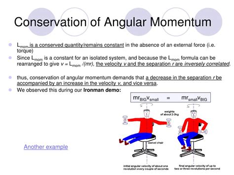Area, volume, velocity, acceleration, force, momentum, impulse, work, energy, power, surface. PPT - Conservation of Angular Momentum, Change in Angular ...