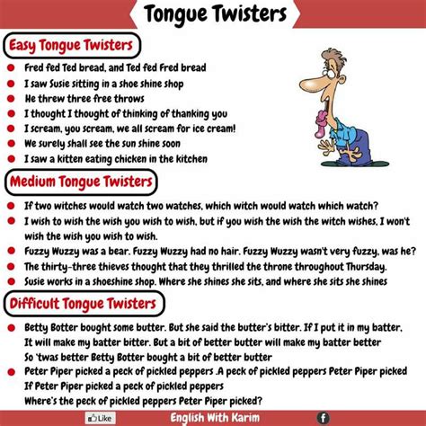 Love Tongue Twisters In English
