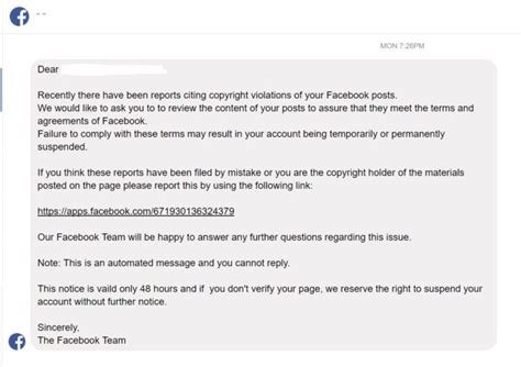 Latest Facebook Copyright Violations Phishing Scam Targets At Social