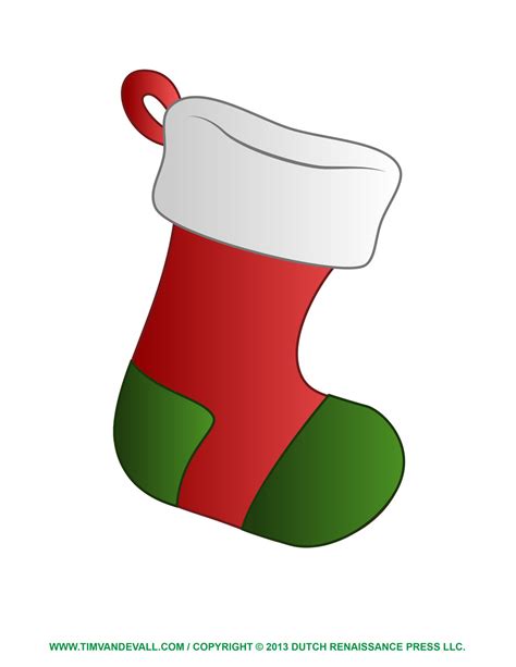 Free Christmas Stocking Template Coloring Page Clipart And Decorations