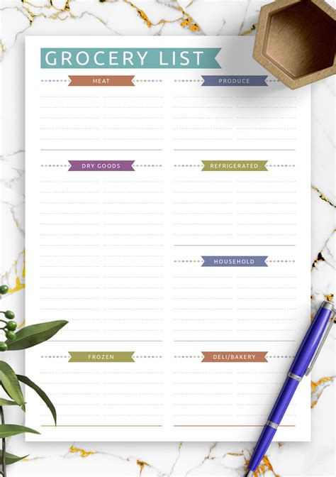 Download Printable Grocery List Template - Casual Style PDF