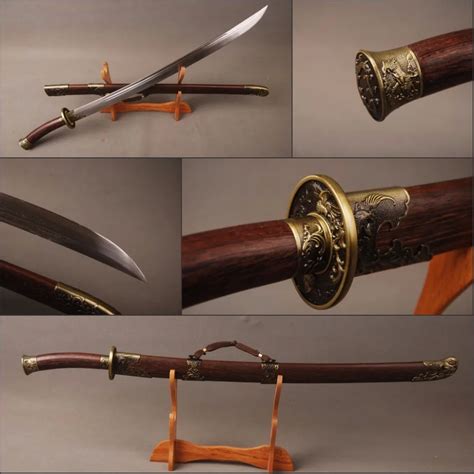 Details About Rosewood Saya Chinese Qing Dynasty Type Vintage Sword
