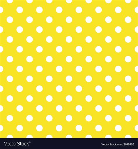 Tile Pattern White Polka Dots Yellow Background Vector Image