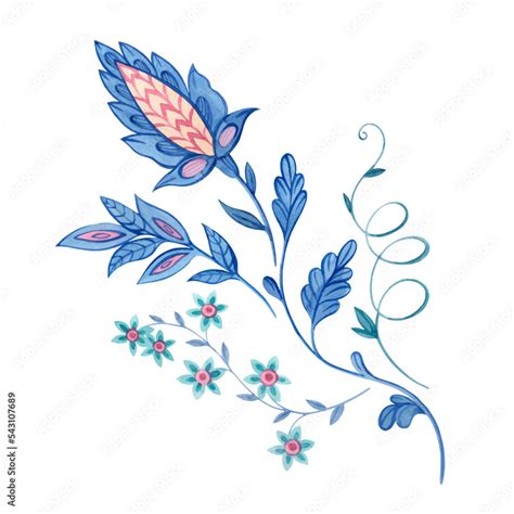 Beautiful Vector Floral Composition With Hand Drawn Watercolor Flower