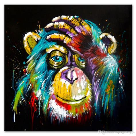 2020 Thinking Monkey Wall Art Canvas Handcrafts Hd Print Oil Painting