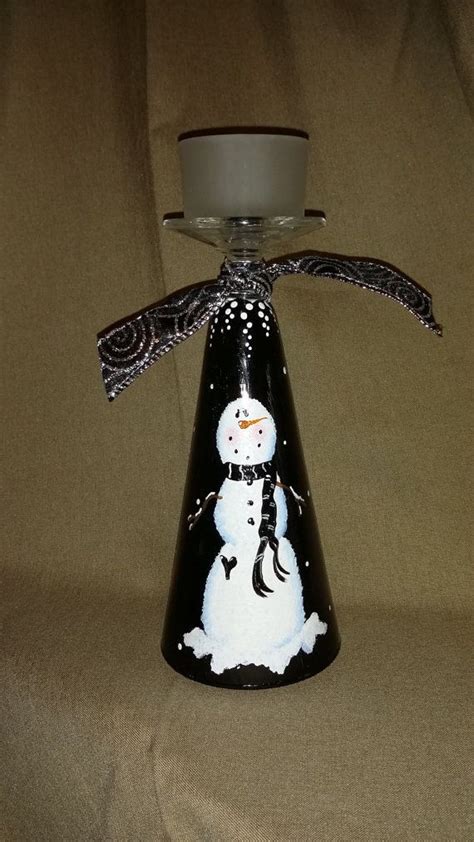 25 Gorgeous Snowman Wine Glass Candle Holders You Can Easily Make