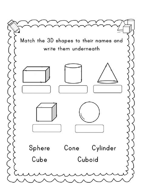 3d shape sort worksheet