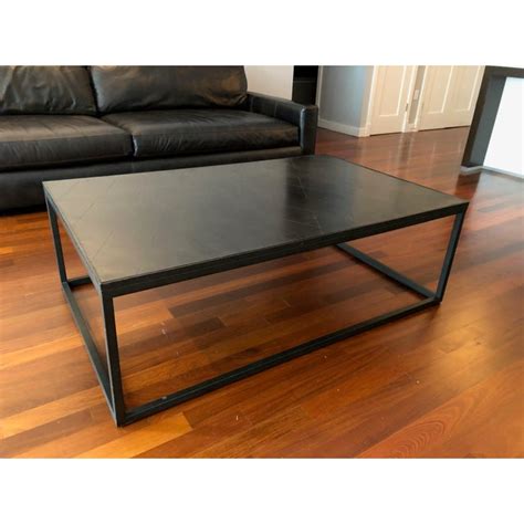 The rh version is $2095. Restoration Hardware Metal Parquet Coffee Table | Chairish