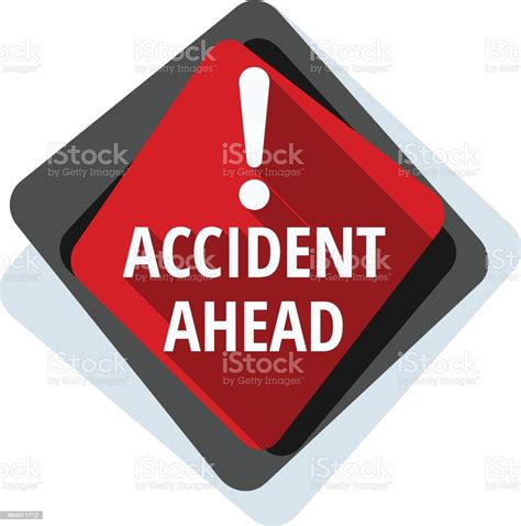 Accident Ahead Sign Illustration Stock Illustration Download Image