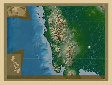 Zambales Philippines Physical Major Cities Stock Illustration
