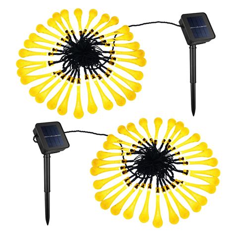 Product 30 Led Water Drop Solar String Lights Waterproof 2 Pack