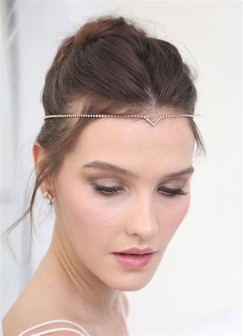 Gold Bridal Forehead Headband Etsy In 2022 Small Earrings Studs