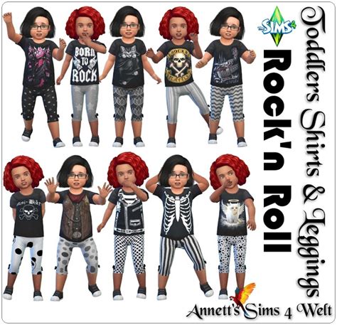 Toddlers Shirts And Pants Rockn Roll At Annetts Sims 4 Welt Sims 4
