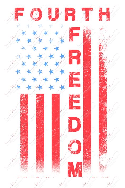 Fourth Freedom Flag Ready To Press Sublimation Transfer Print