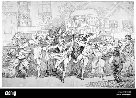 Ragged Musicians And Dancers 1791 Artist Thomas Rowlandson Stock