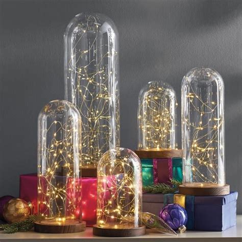 ☄️glass Domes Make Your Displays Sparkle Place Fairy Lights Under Glass For Holidays Tabletop
