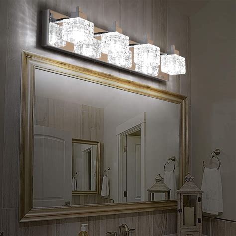 Trlife Bathroom Vanity Light Fixtures 26inches Crystal Vanity Light