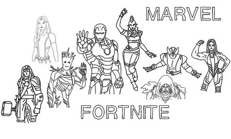 Coloriage Fortnite  Marvel  Passe de combat  Chapitre 2 Saison 4 13