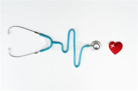 Red Heart With Stethoscope Stock Photo Image Of Background 116601878