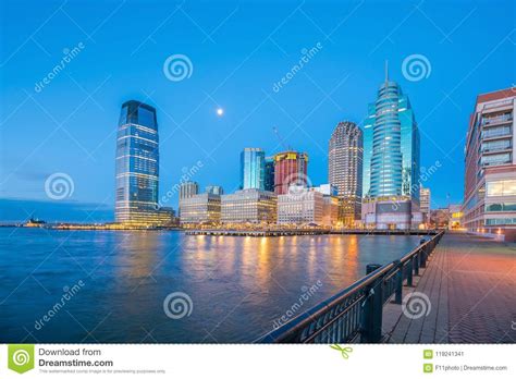 View From Hudson River Waterfront In Jersey City Stock Image Image Of