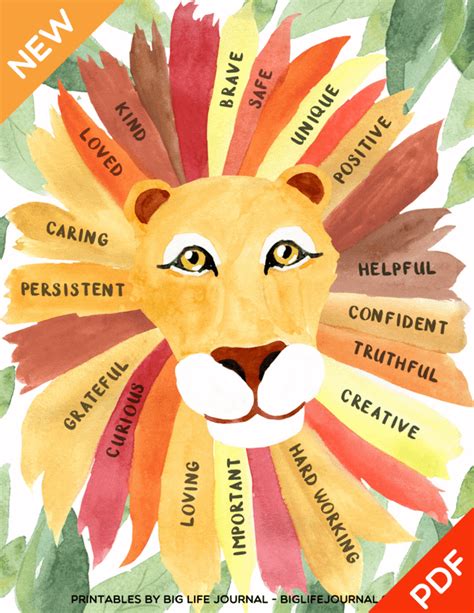 The Confidence Of A Lion Poster Pdf Lion Poster Art Therapy