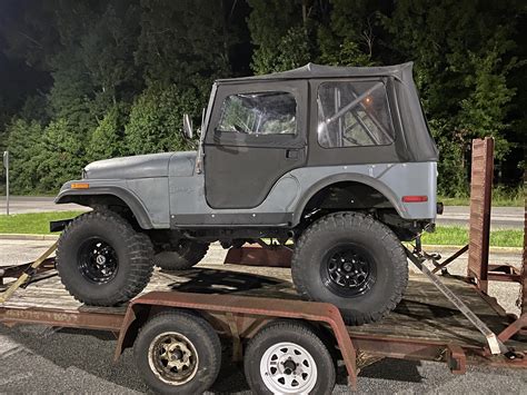 Pulling This New 73 Cj5 Project Home It Has A Terrible Wobble But I Hope To Settle Her Down