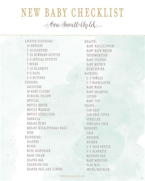 Free Printable New Baby Checklist New Baby Products Baby Checklist