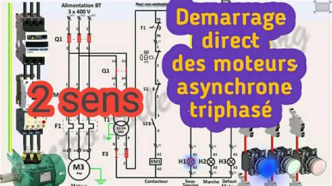 Démarrage Direct Dun Moteur Asynchrone 2sens Youtube