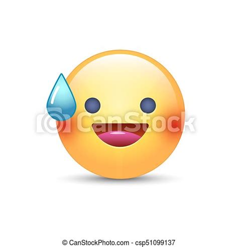Smiling Face With Open Mouth And Cold Sweat Smiling Emoticon Mood